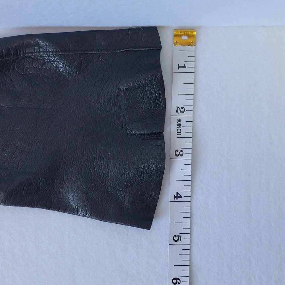 Vtg Ladies Long Opera Kislav Kid Leather Black Gloves Sz 6 1/2